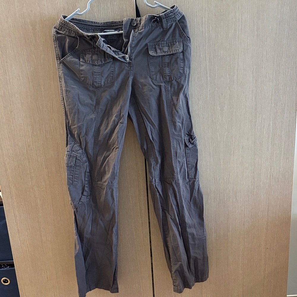 Brandy Melville Women's Cargo Pants in Charcoal Gray
